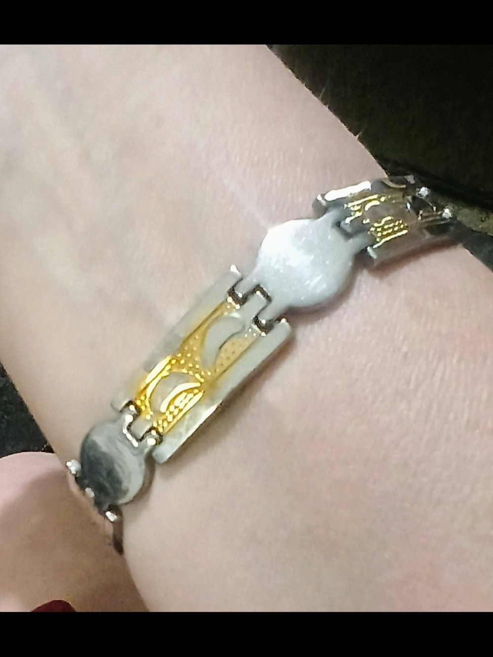 Two-Tone Silver and Gold Men’s Link Bracelet